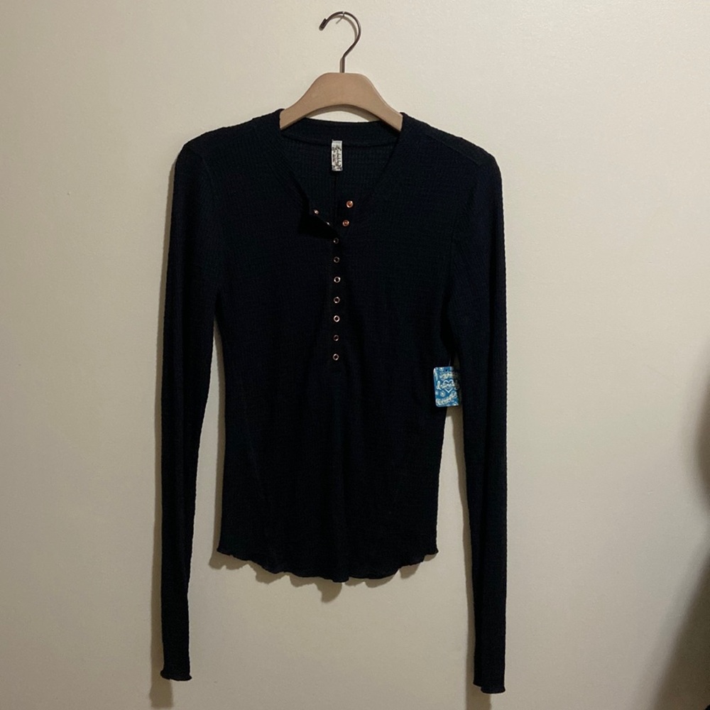 Free People Black Intimately collection  long sleeve top.  D12